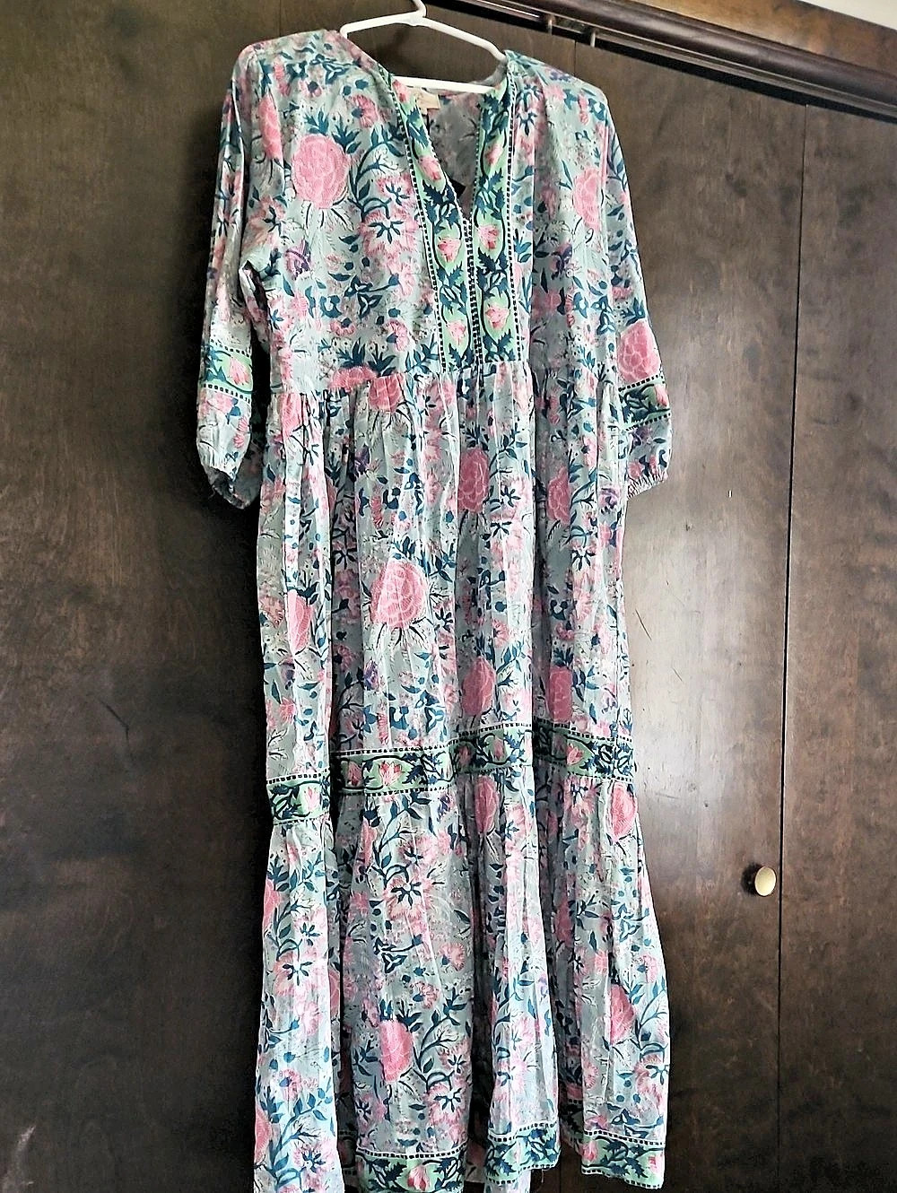 Growkarti Floral Block Print Maxi Dress  XL NWT